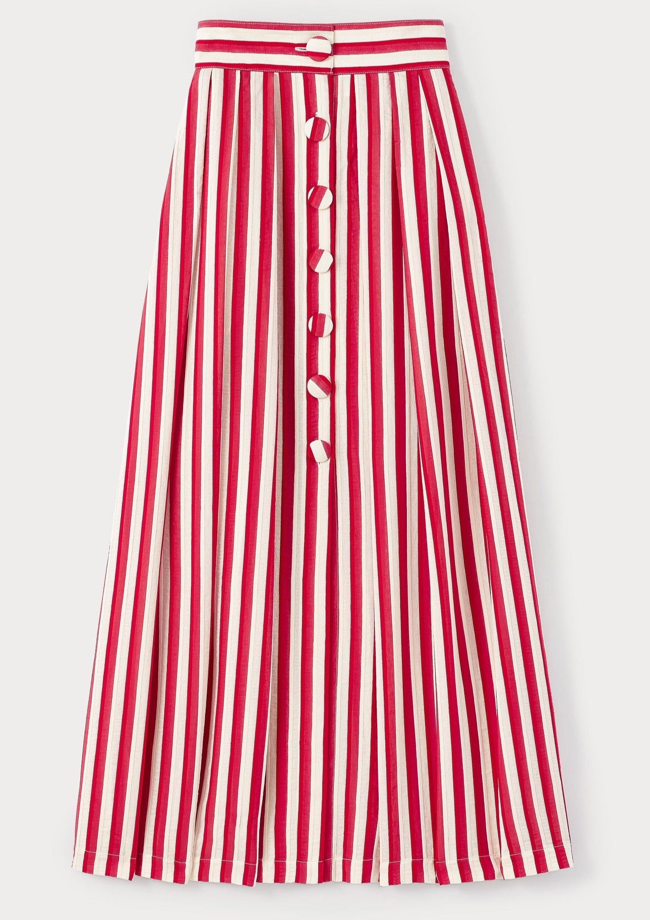 Destree-Irving Stripes Red & Ecru Skirt-Justbrazil