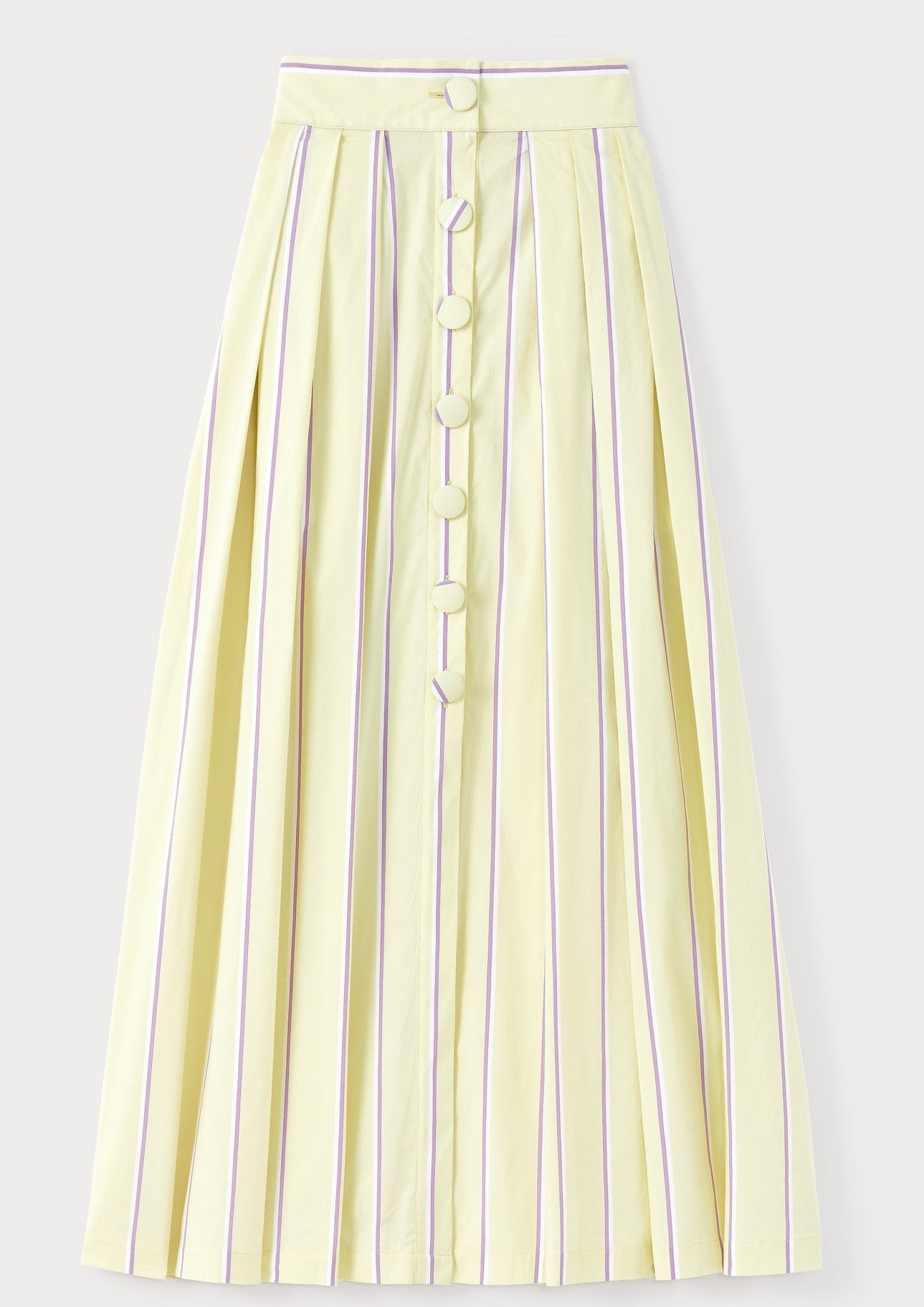 Destree-Irving Soft Stripes Pale Yellow & Lilac Skirt-Justbrazil