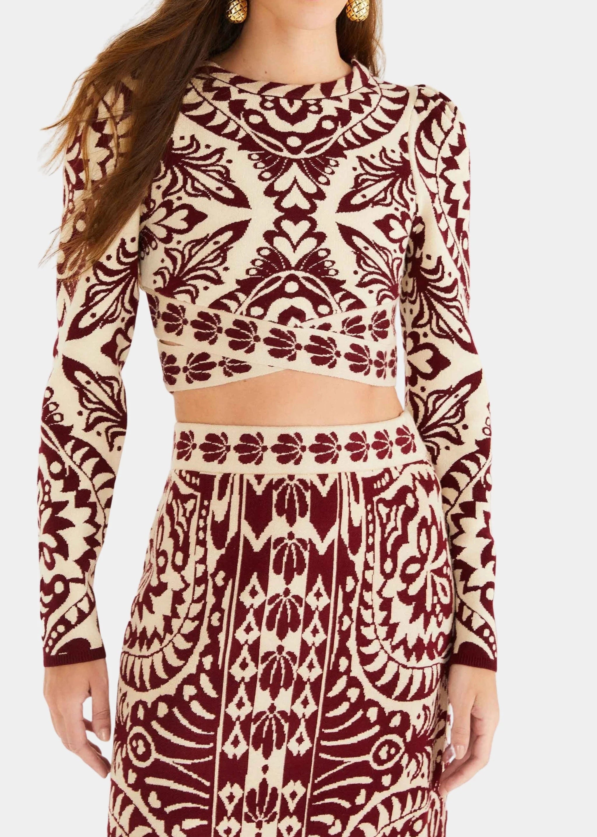 Pineapple Love Burgundy Knit Top