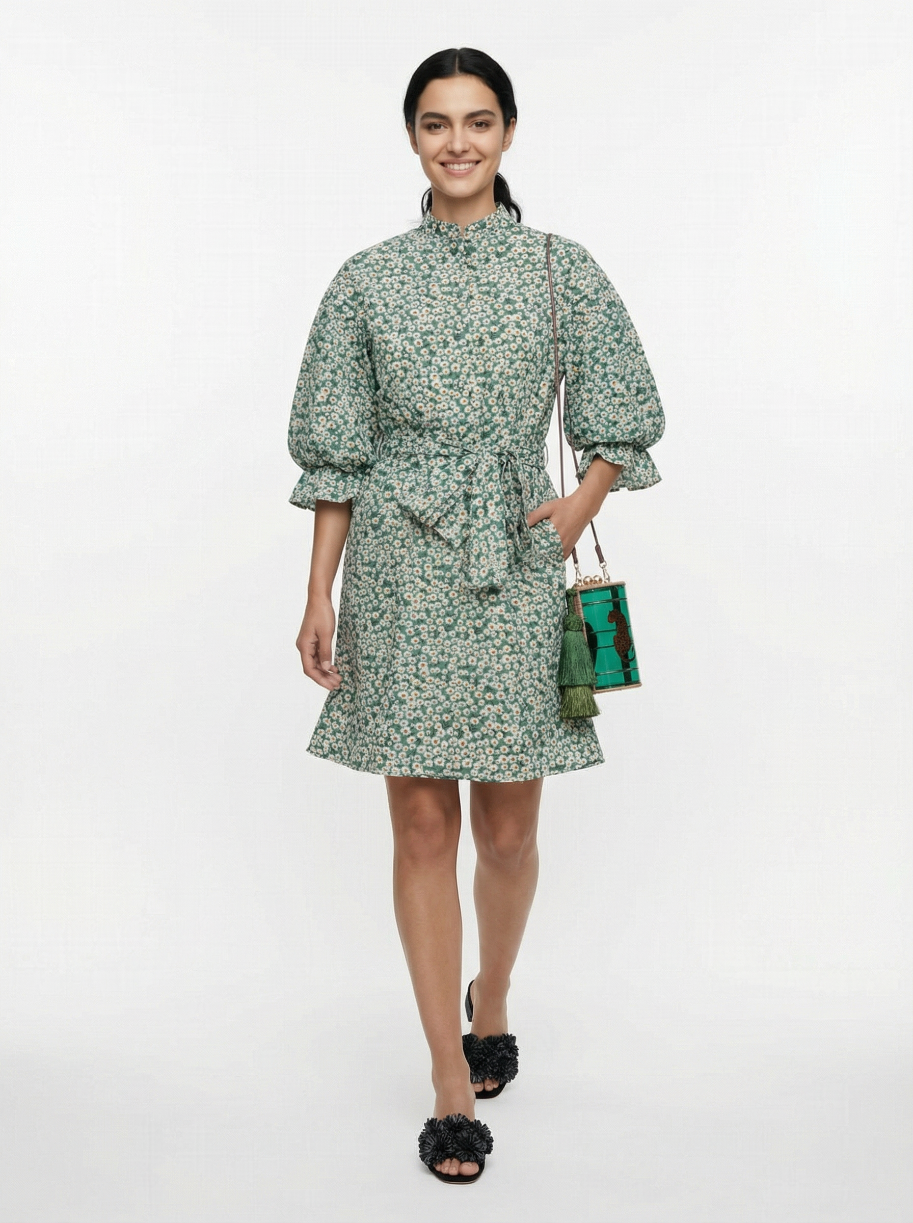 Alice Liberty Green Flowers Dress Alice Liberty Green Flowers Dress