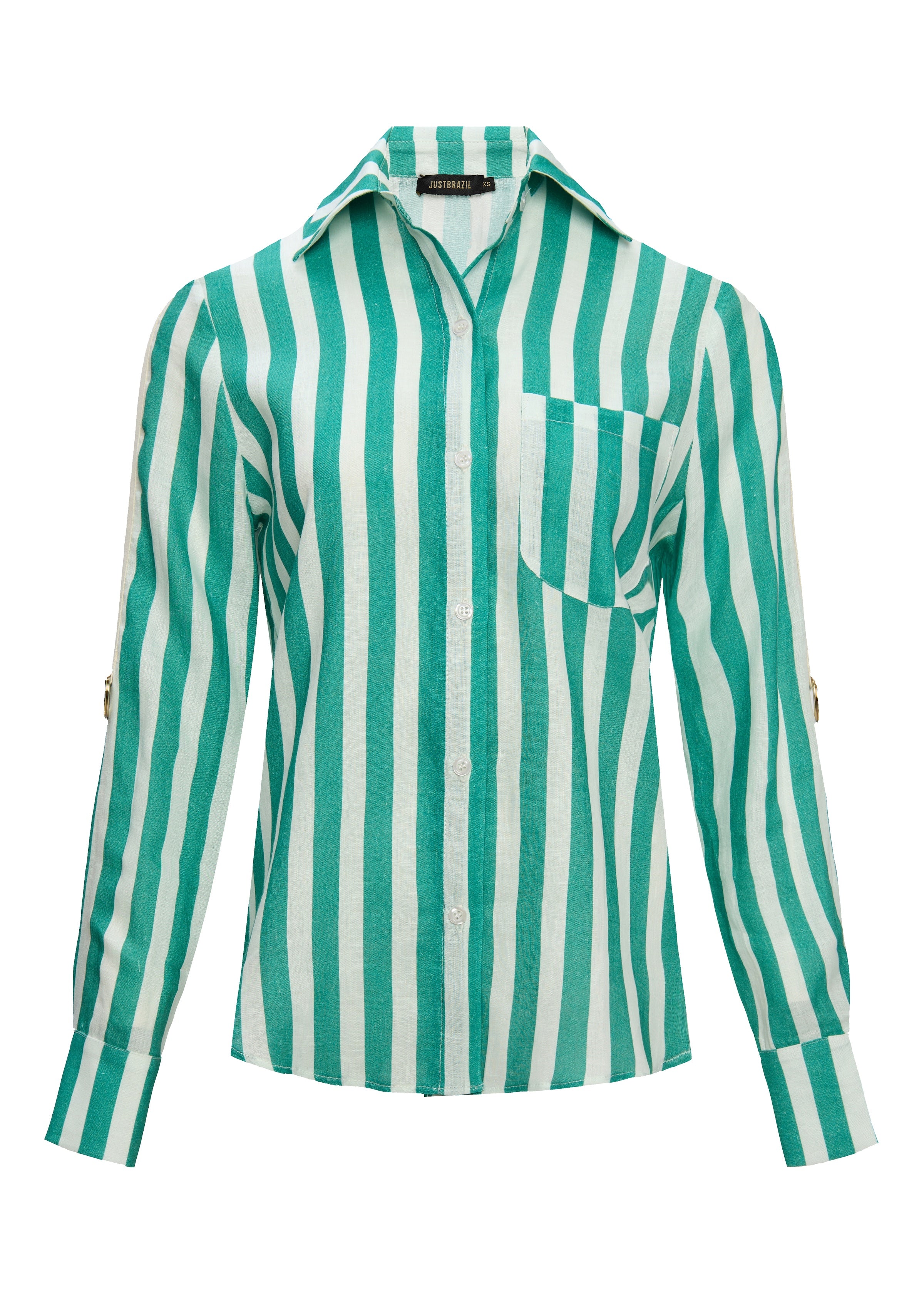 Rivera Linen Green Stripes Shirt