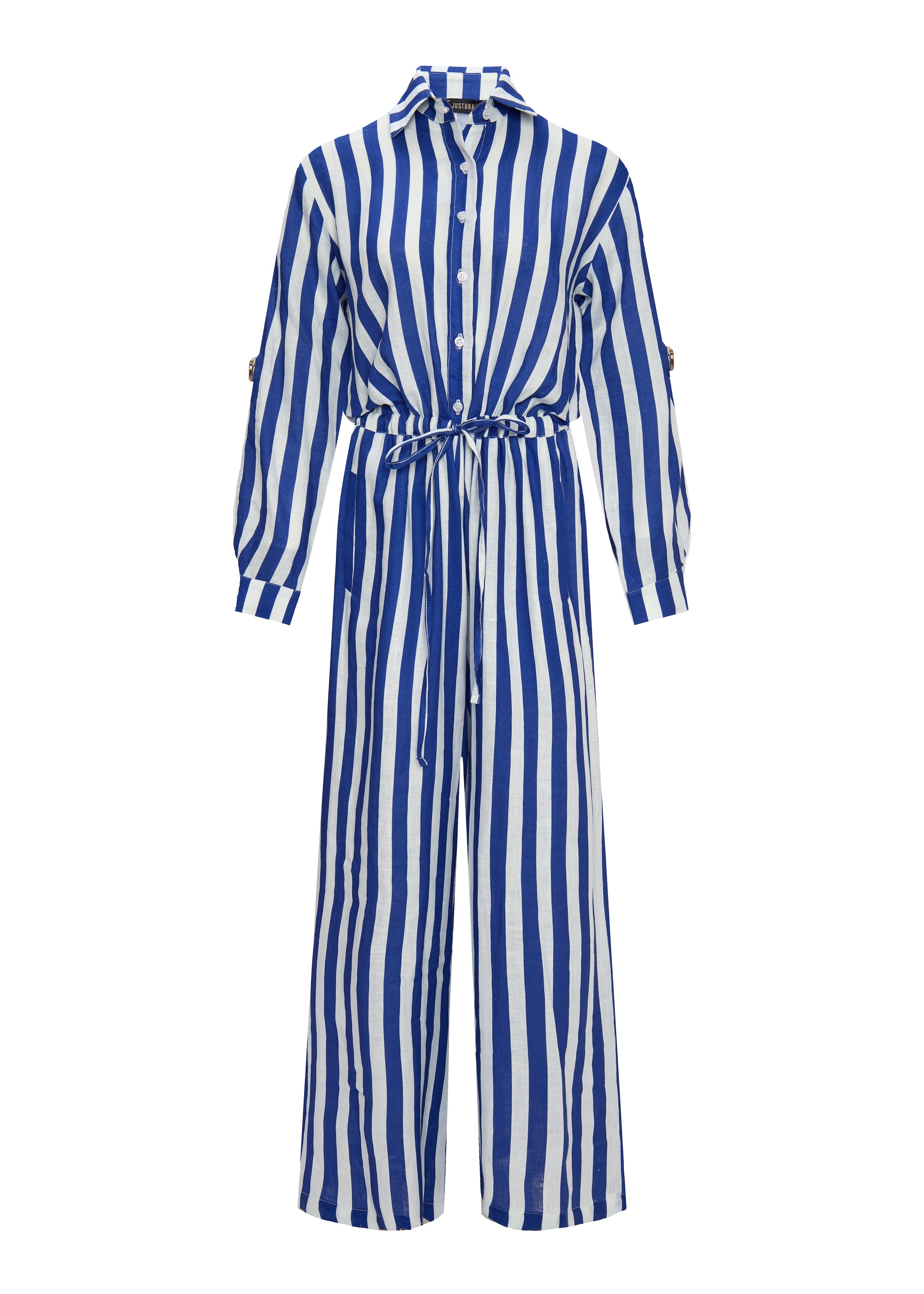Aster Linen Stripes Blue Jumpsuit