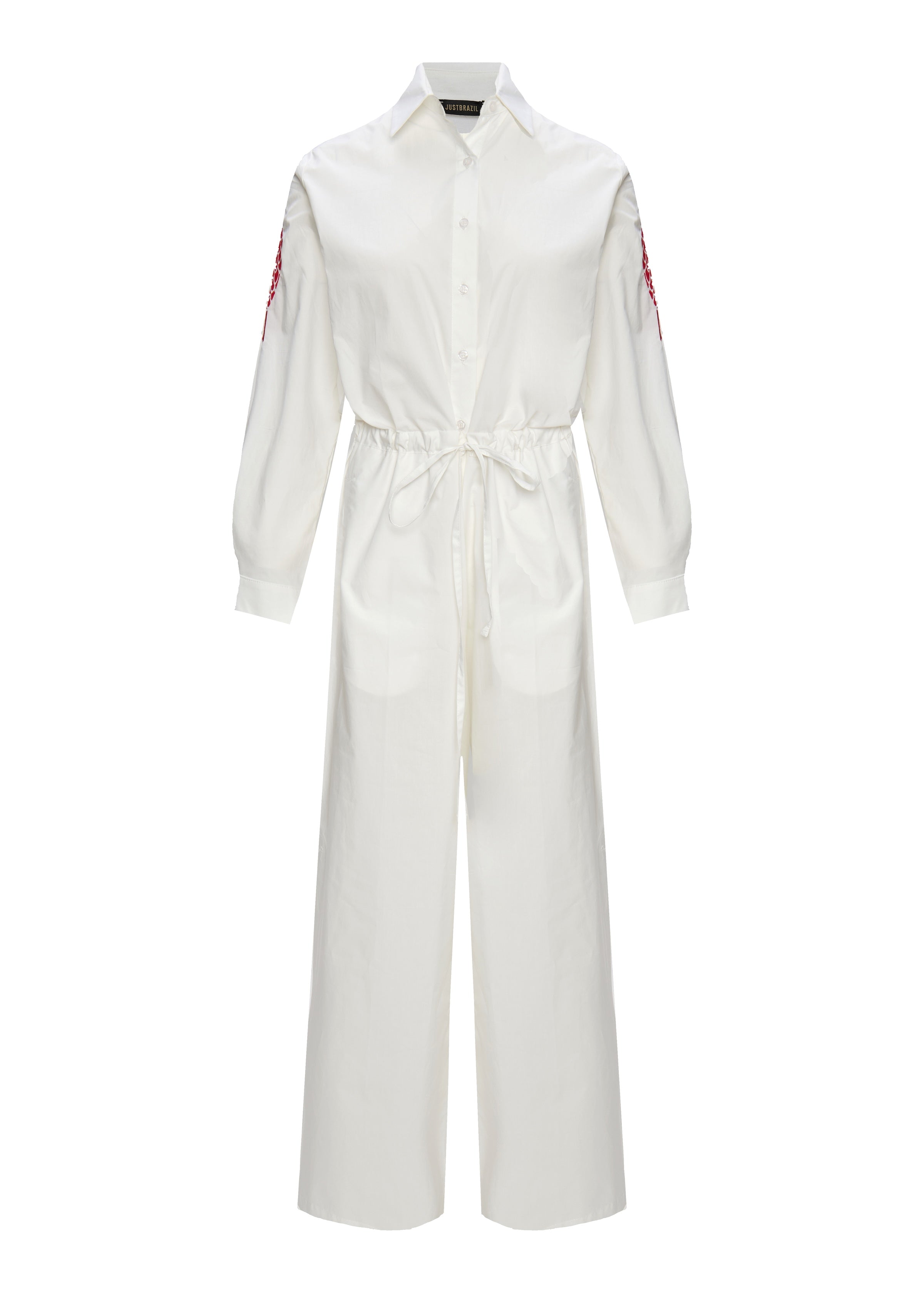 Aster Cotton White Fish Jumpsuit