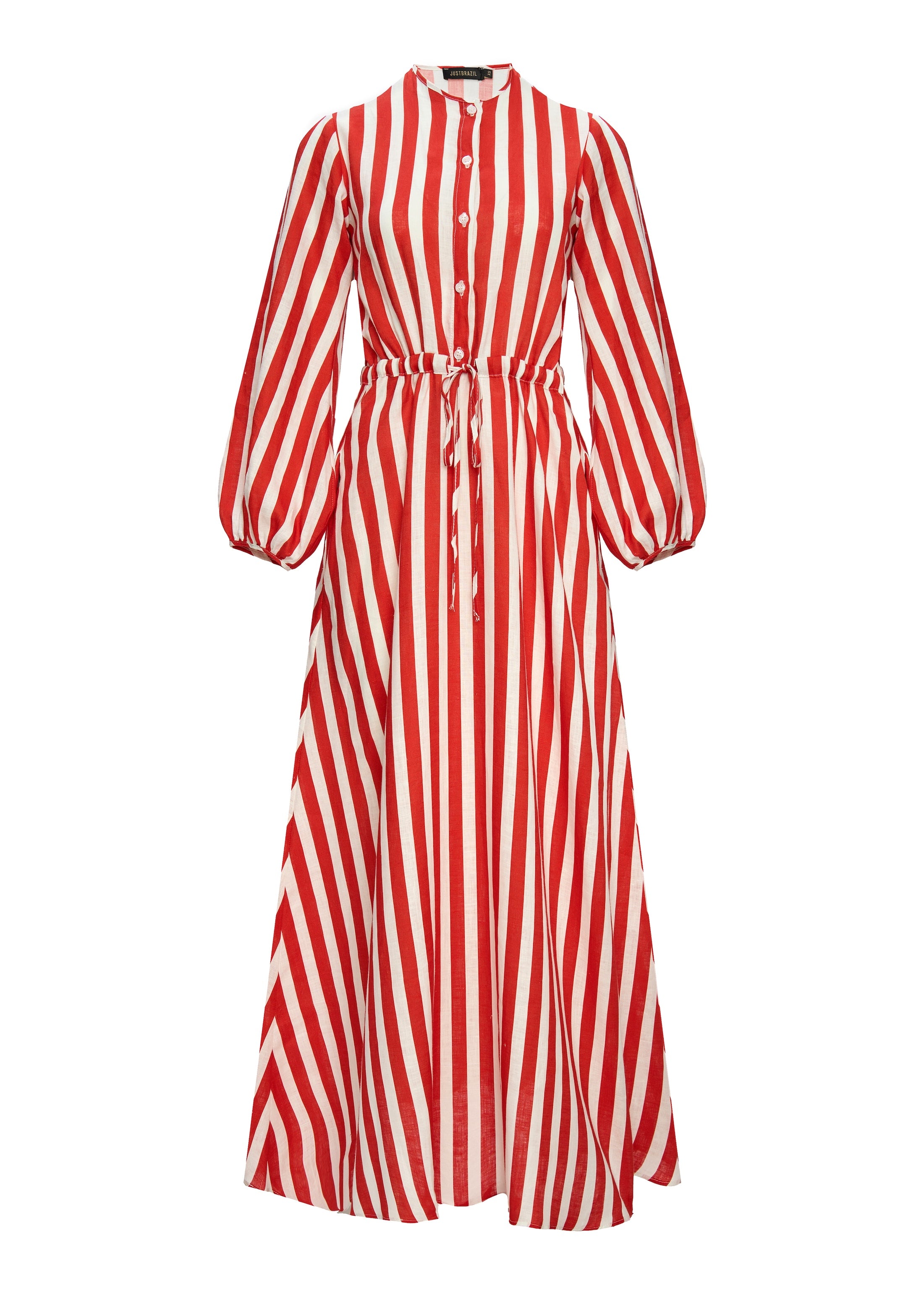 Clover Linen Stripes Red Dress