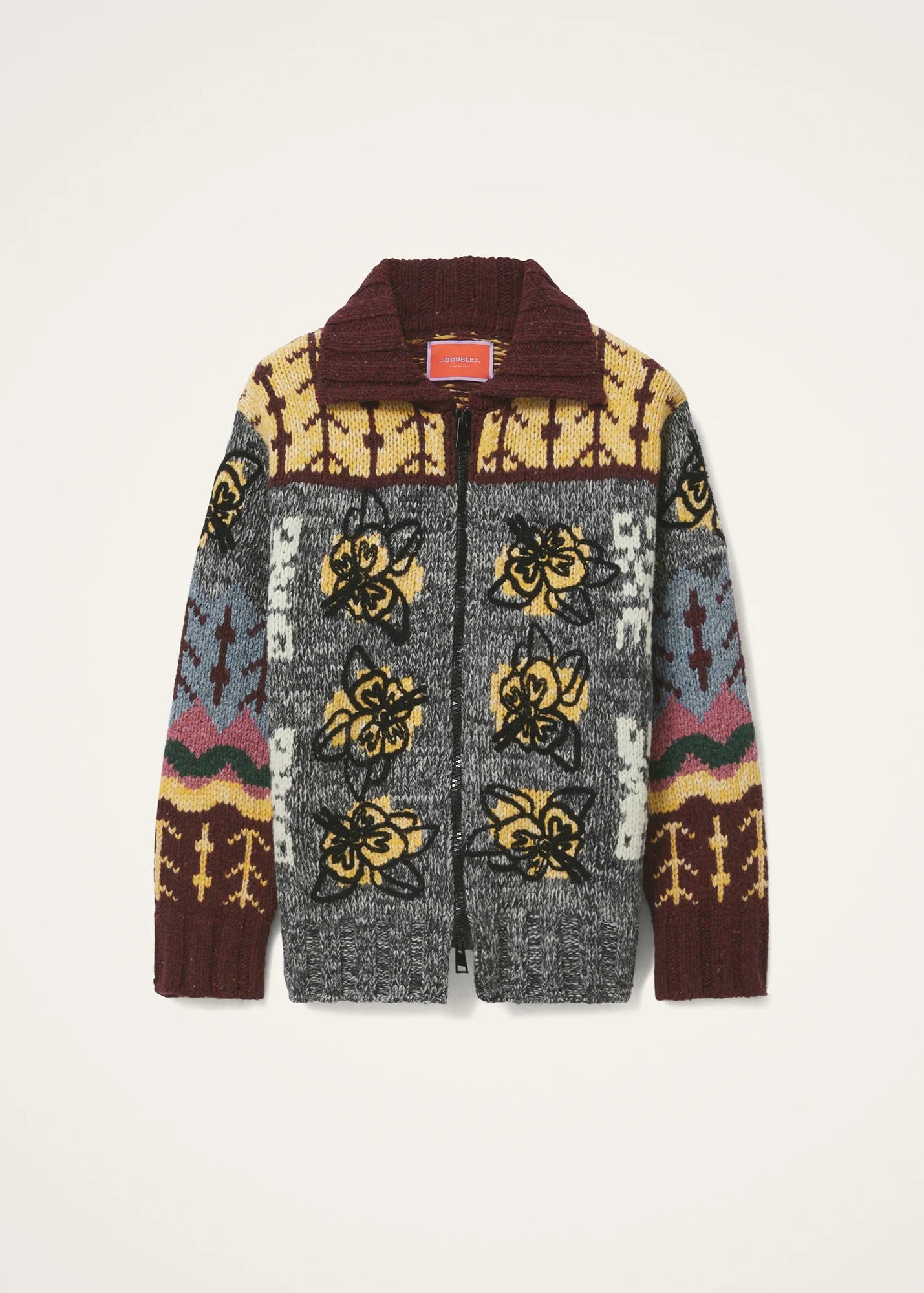 Chalet Cardigan Multicolor Grey & Yellow