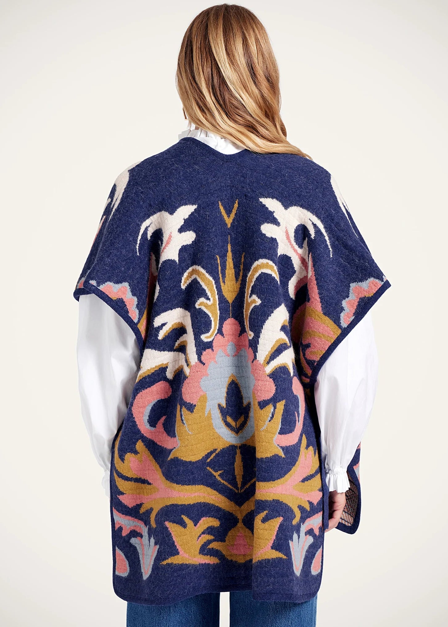 In My Power Navy Knit Scarf Cape