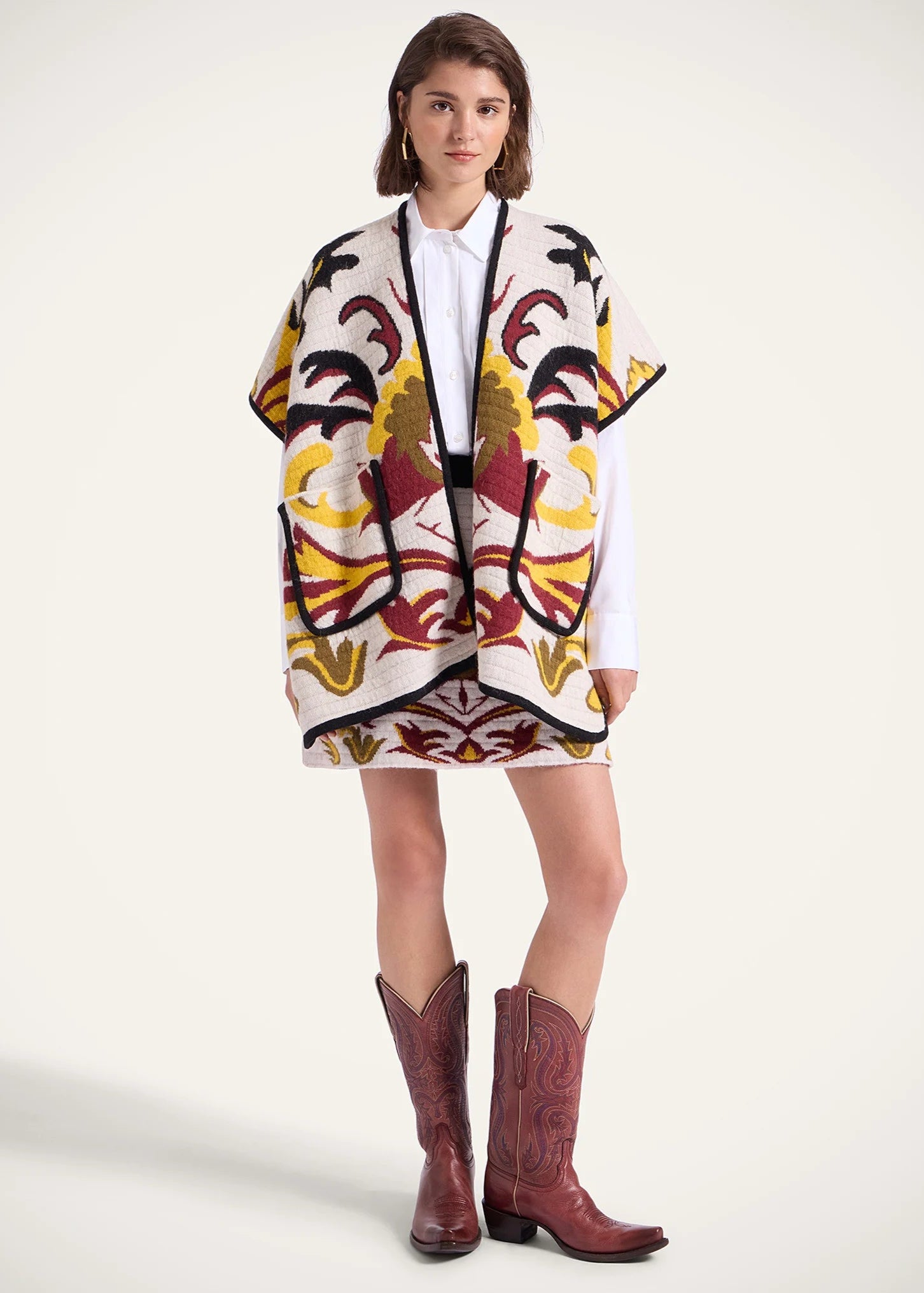 In My Power Ecru Knit Scarf Cape