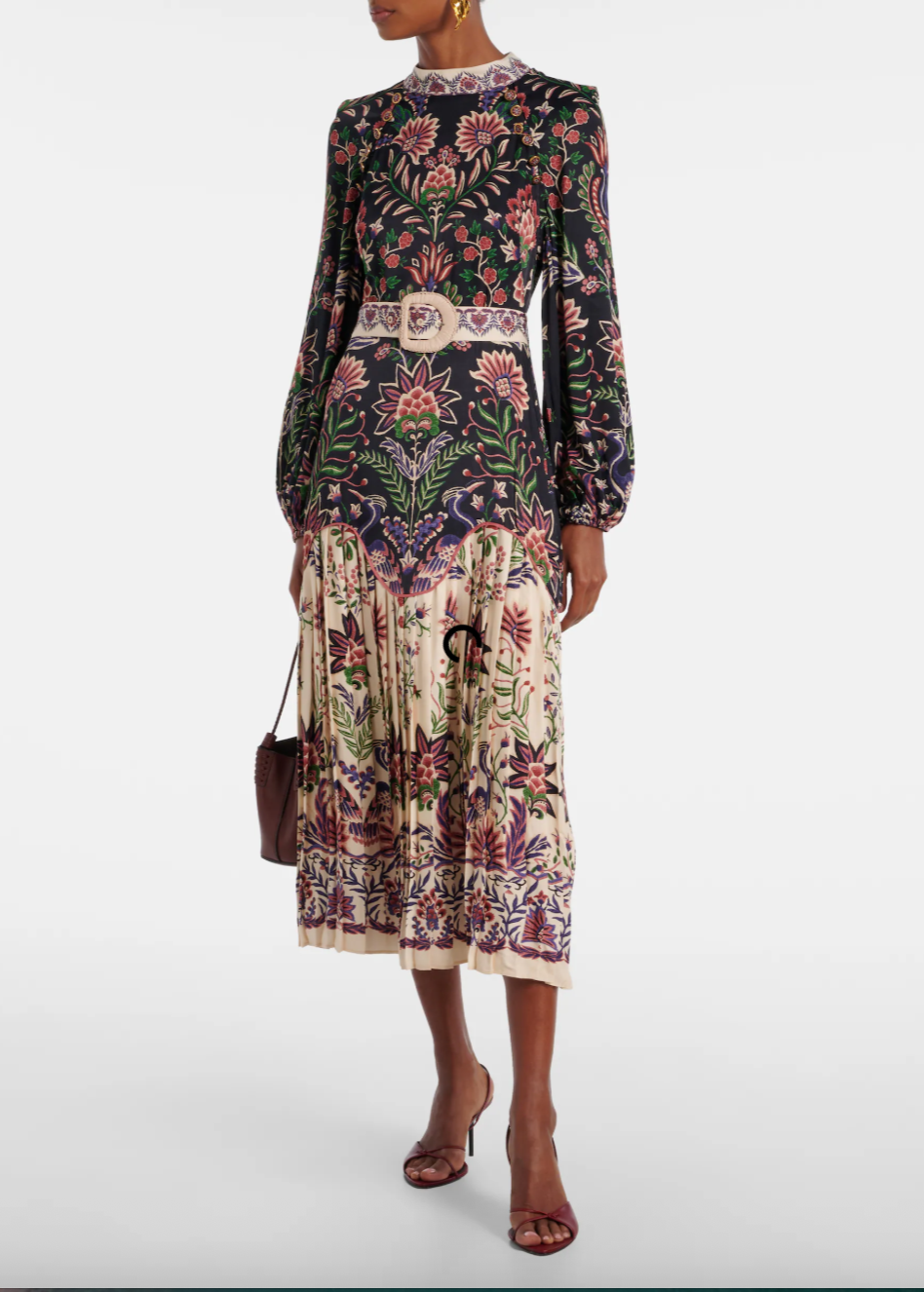 Marvelous Garden Black Midi Dress