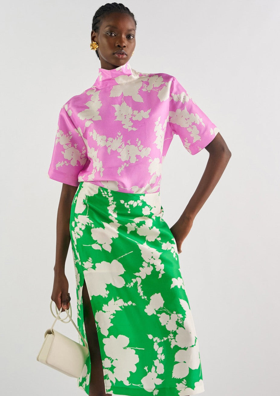 Oroton-Silhouette Print A-Line Skirt-Justbrazil