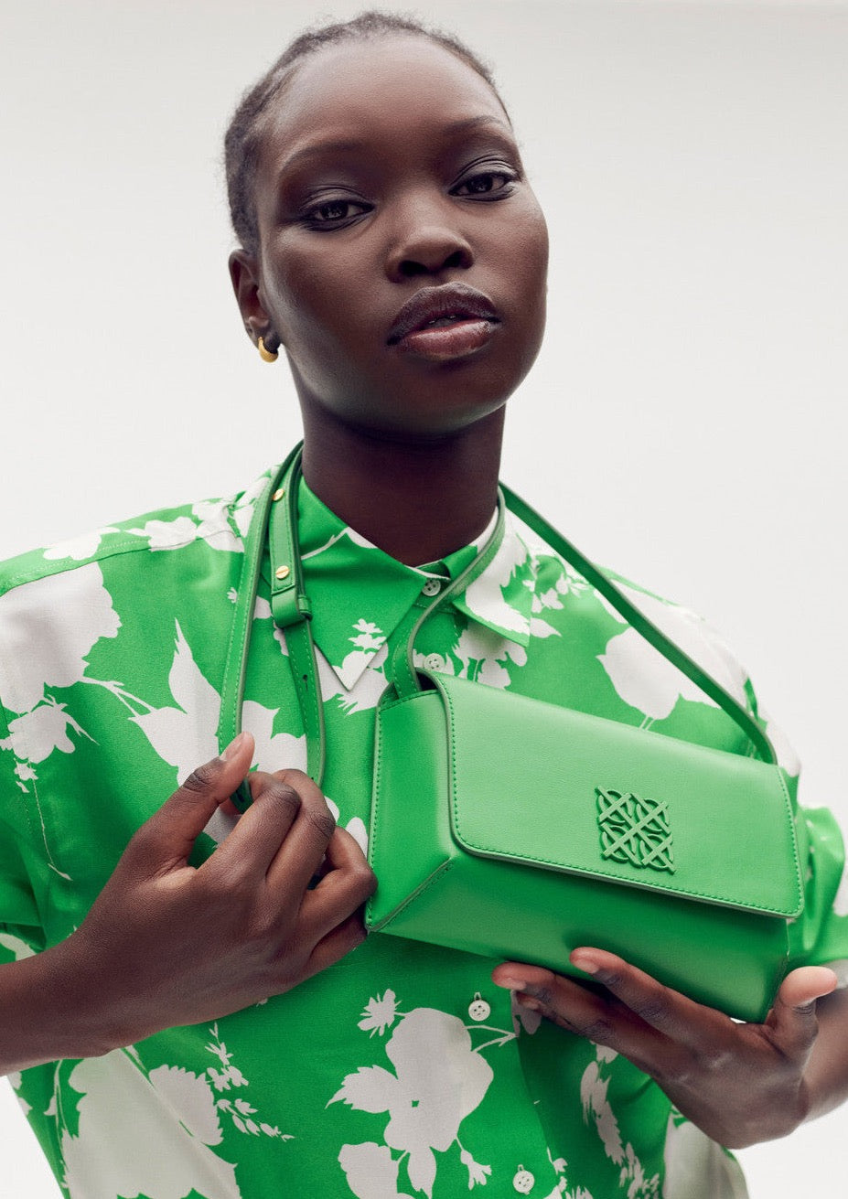 oroton green dress Silhouette Print L/S Shirt