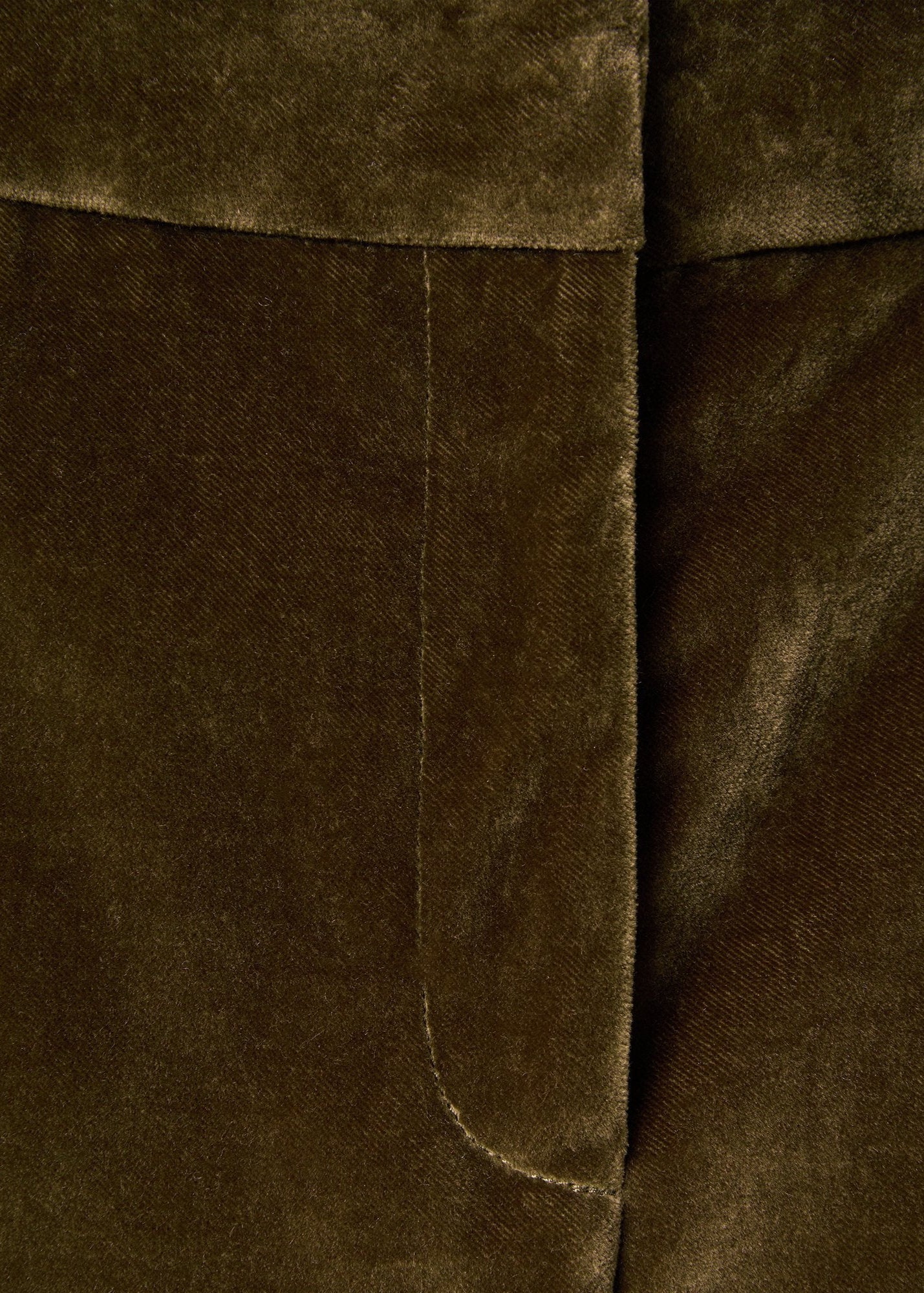 Coat Velvet Solid Moss Green Flare Pants
