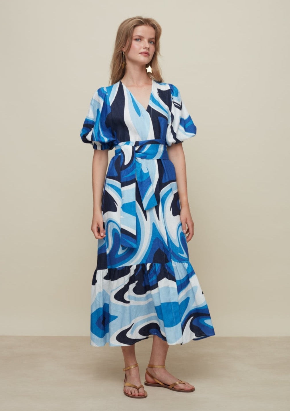 Galeria-Urca Liquid Blue Dress-Justbrazil