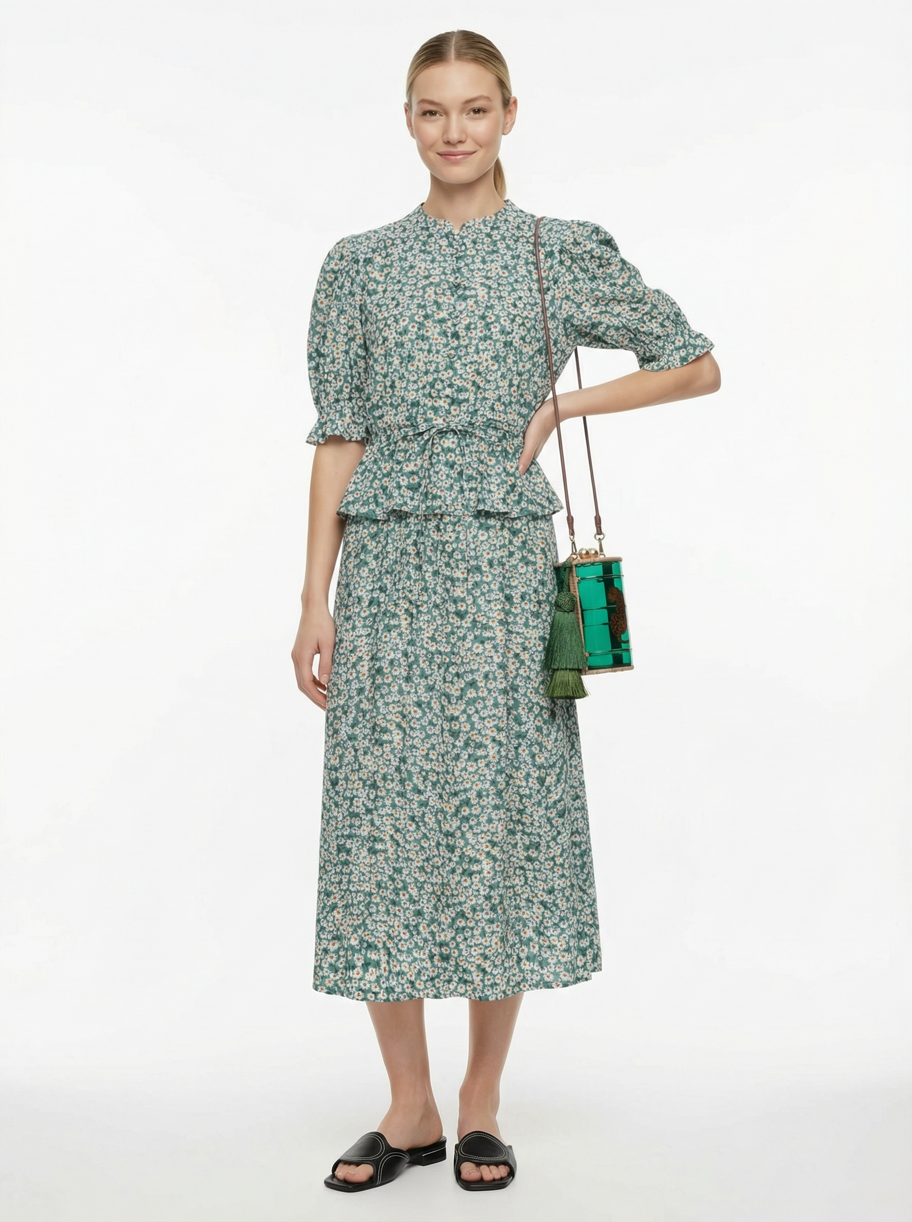 Milena Liberty Green Flowers Dress