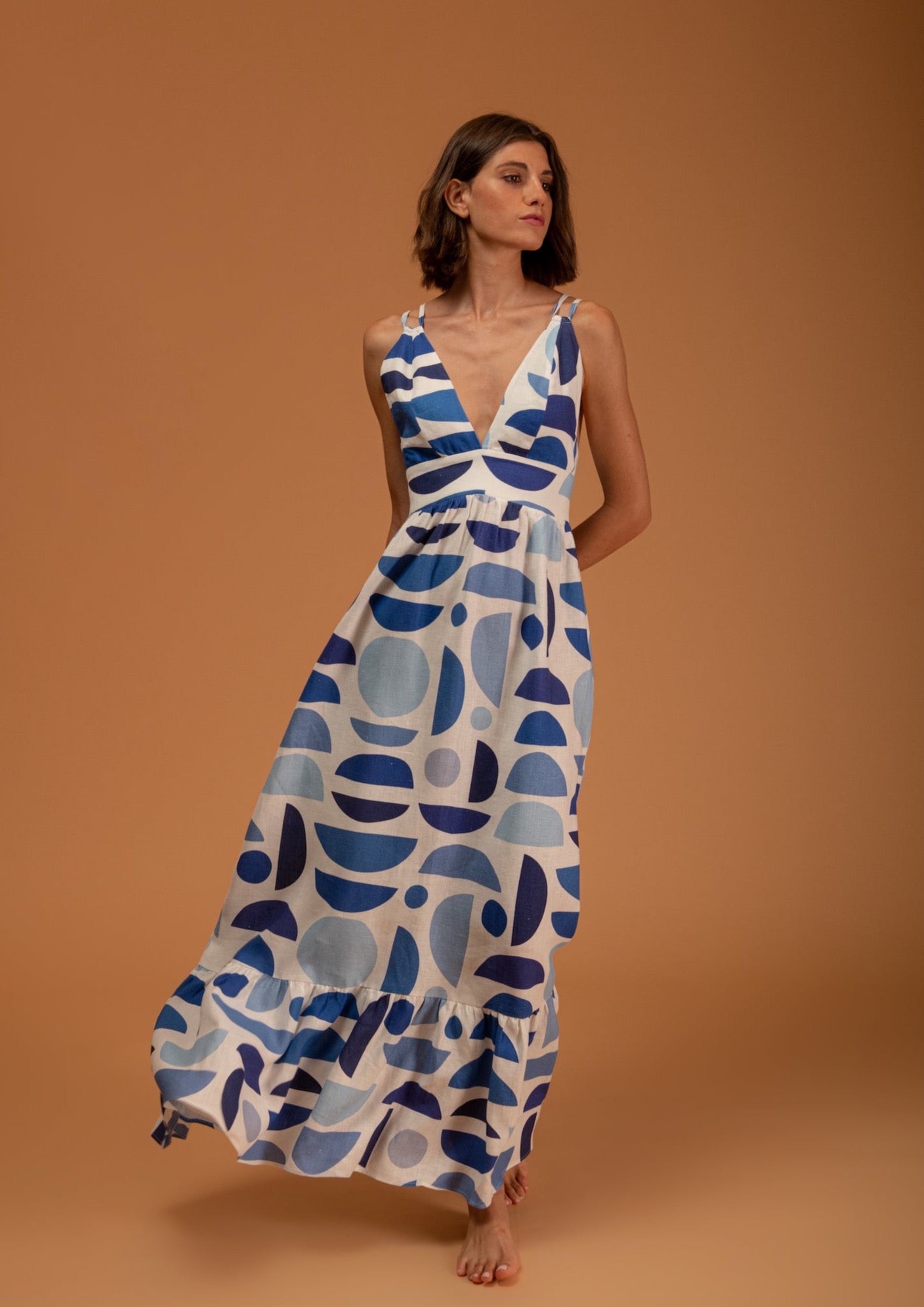 Galeria-Botanico Geo Blue Dress-Justbrazil