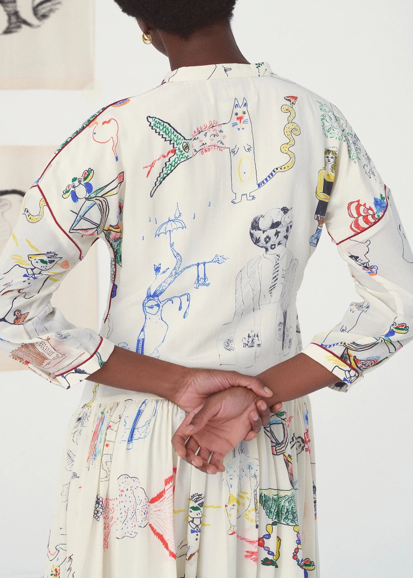 Nour Dress Surrealism - Creme