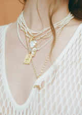 Venetia White Enamel Charm - Anchor Chain