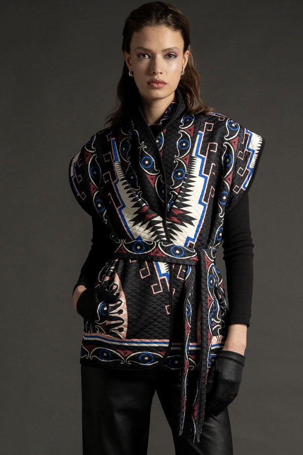PEACE AND CHAOS-OJIBWA QUILT VEST-JUST BRAZIL