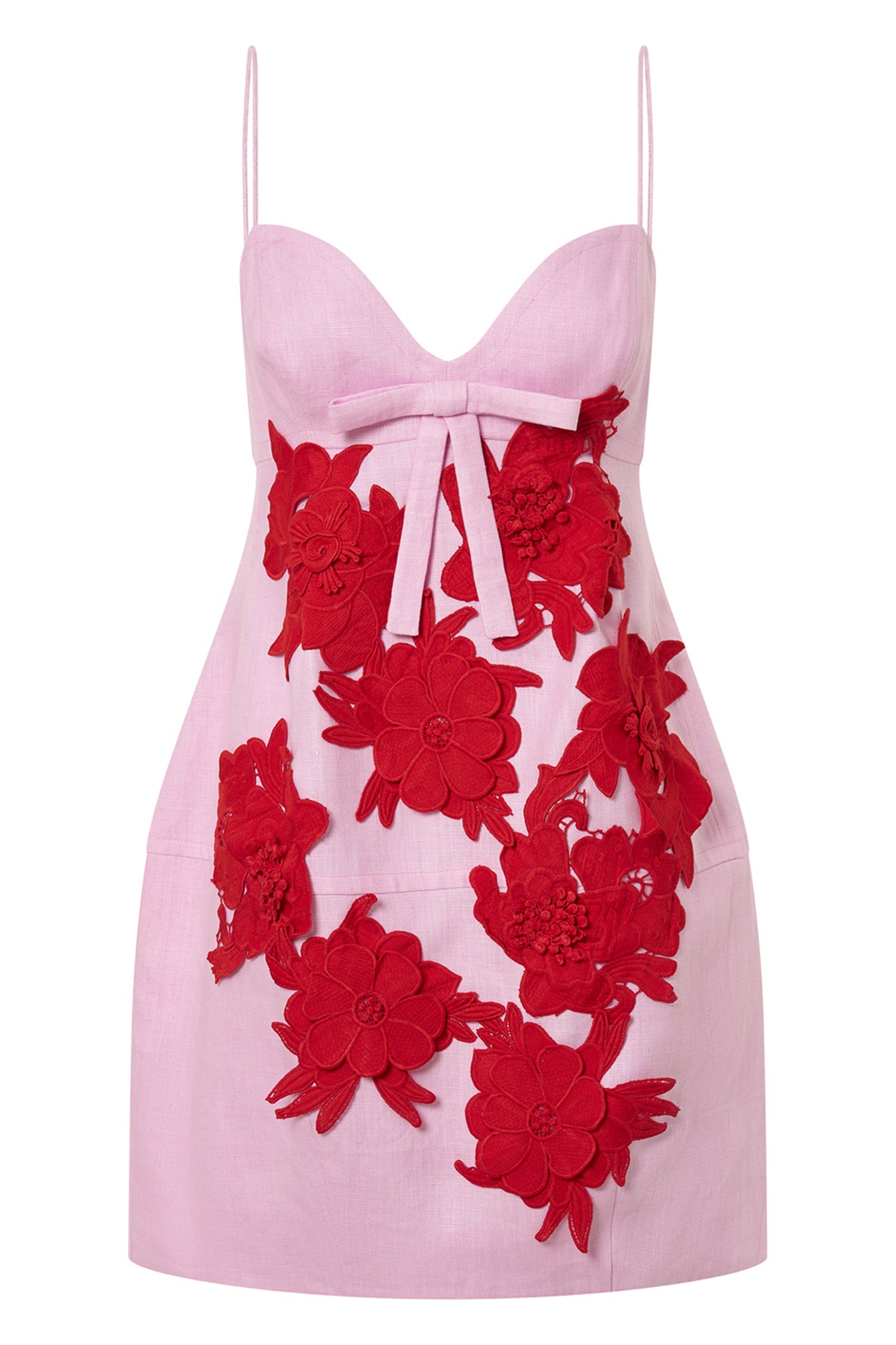 Oroton-Contrast 3D Flower Mini Dress-Justbrazil