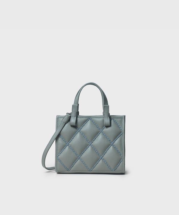 Mini Cross Tote In Pistachio Quilted Leather