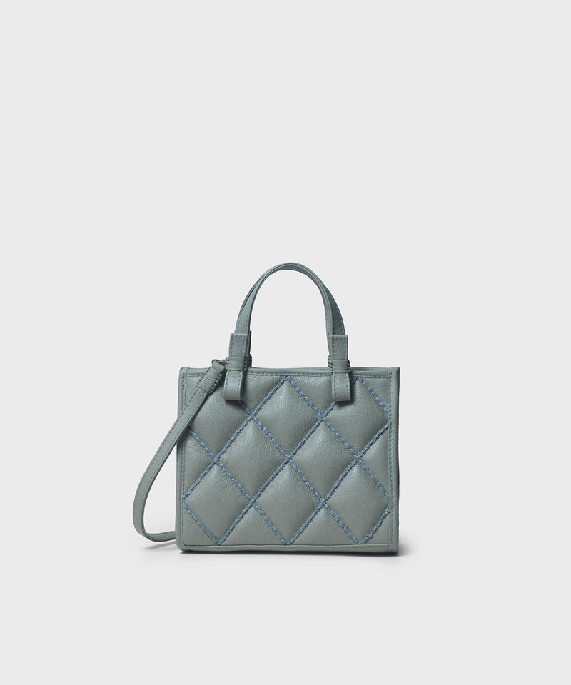 Mini Cross Tote In Pistachio Quilted Leather
