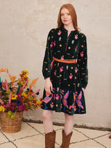 NIMO-MAHONIA DRESS CRANE EMBROIDERY GREEN-JUST BRAZIL