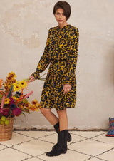 NIMO-BROOM BLOUSE IKAT CURRY BLACK-JUST BRAZIL