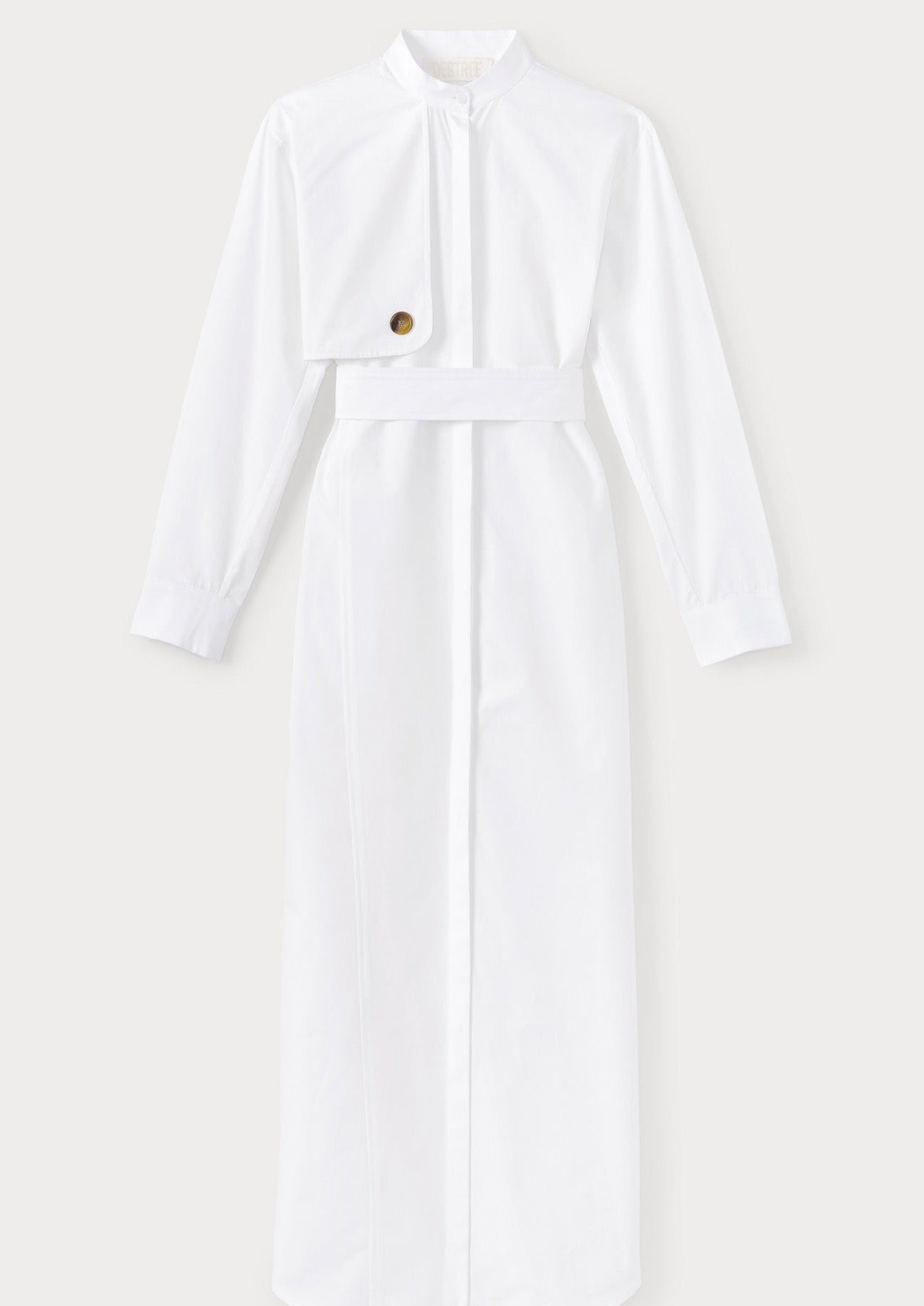 Destree-Hans-Dress Long Popelin White Dress-Justbrazil