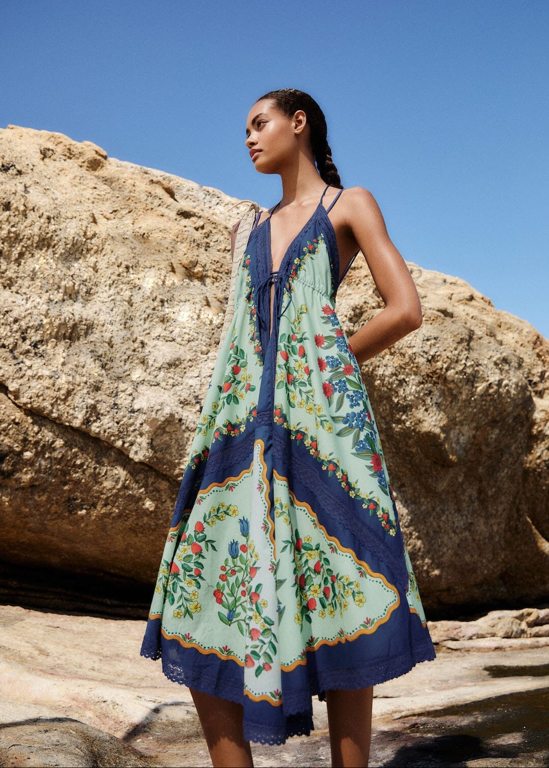 Faded Green Fruit Beauty Maxi Dress