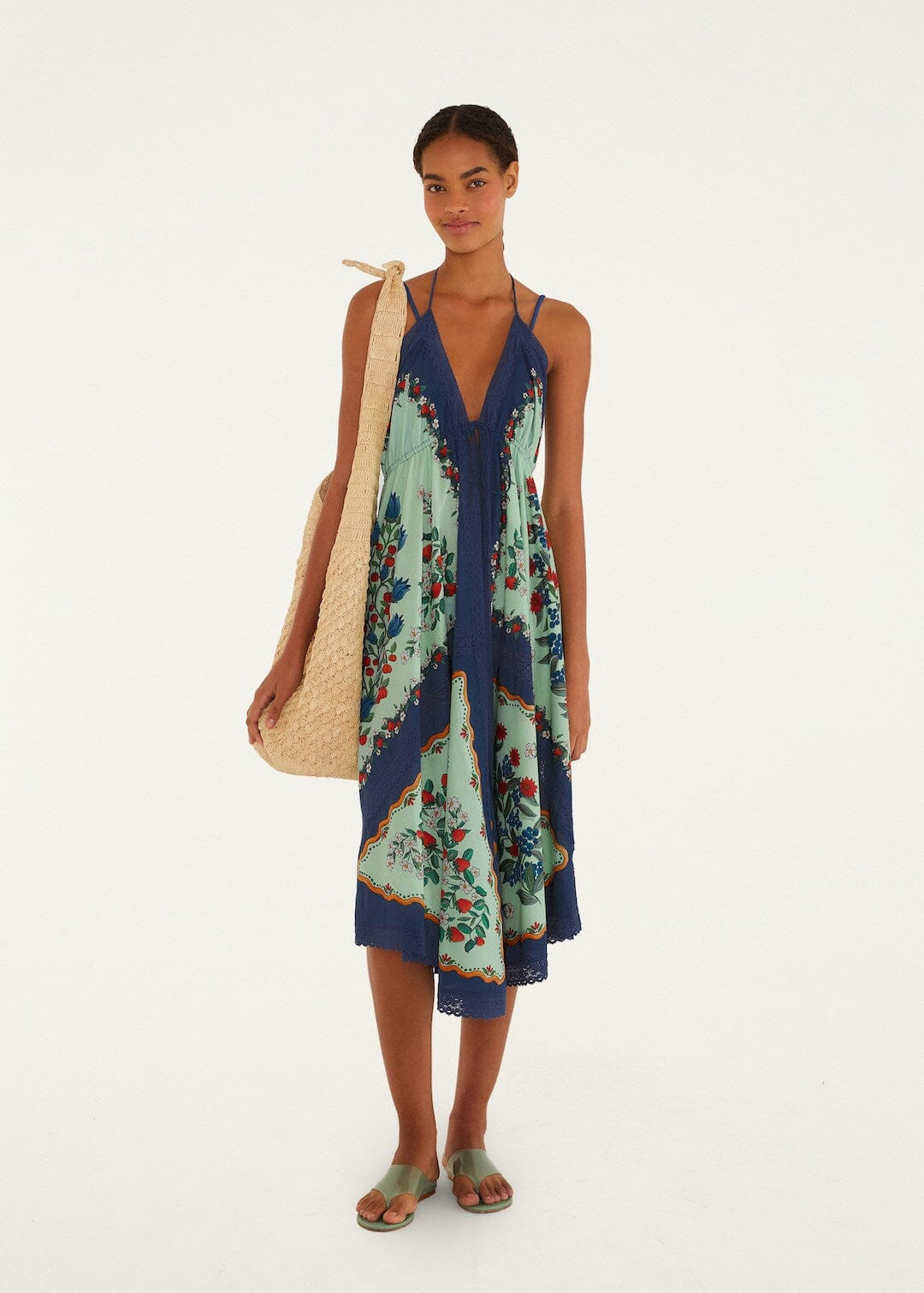 Faded Green Fruit Beauty Maxi Dress