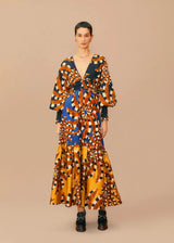 Mixed Bananada Long Sleeve Maxi Dress