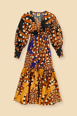 Mixed Bananada Long Sleeve Maxi Dress