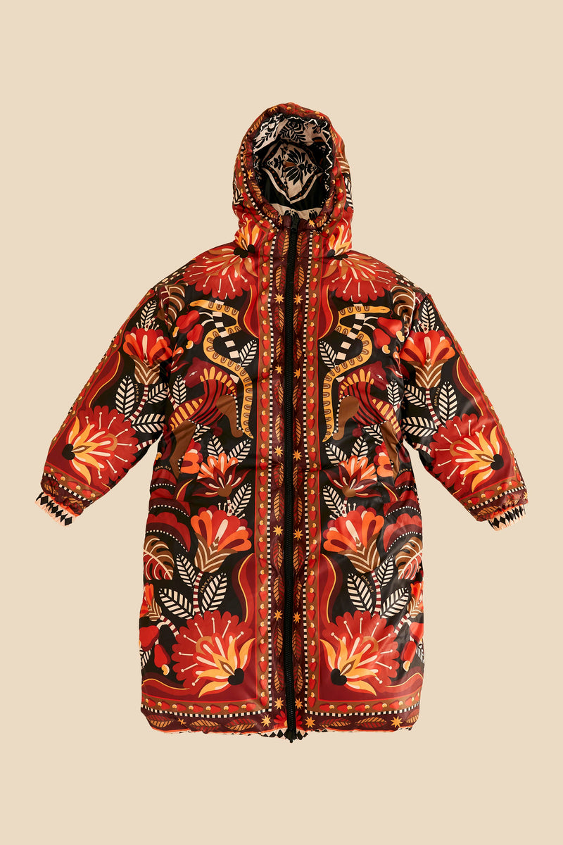 Palms Paradise Sand Reversible Puffer Jacket