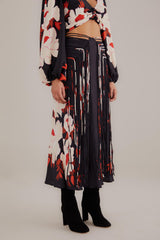 FARMA-PEONY BLACK FRINGE MIDI SKIRT-JUST BRAZIL