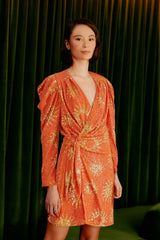 Sunny Mood Orange Sequin Long Sleeve Mini Dress