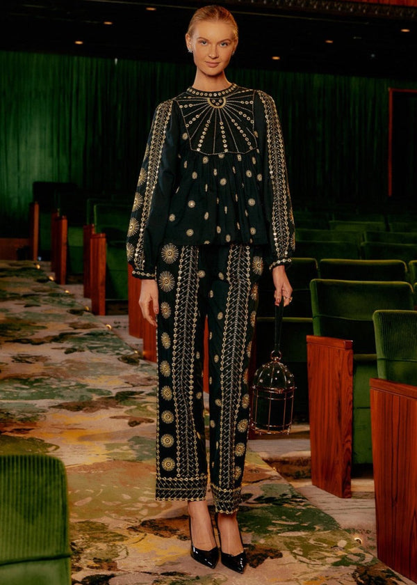 Sun Embroidered Pants