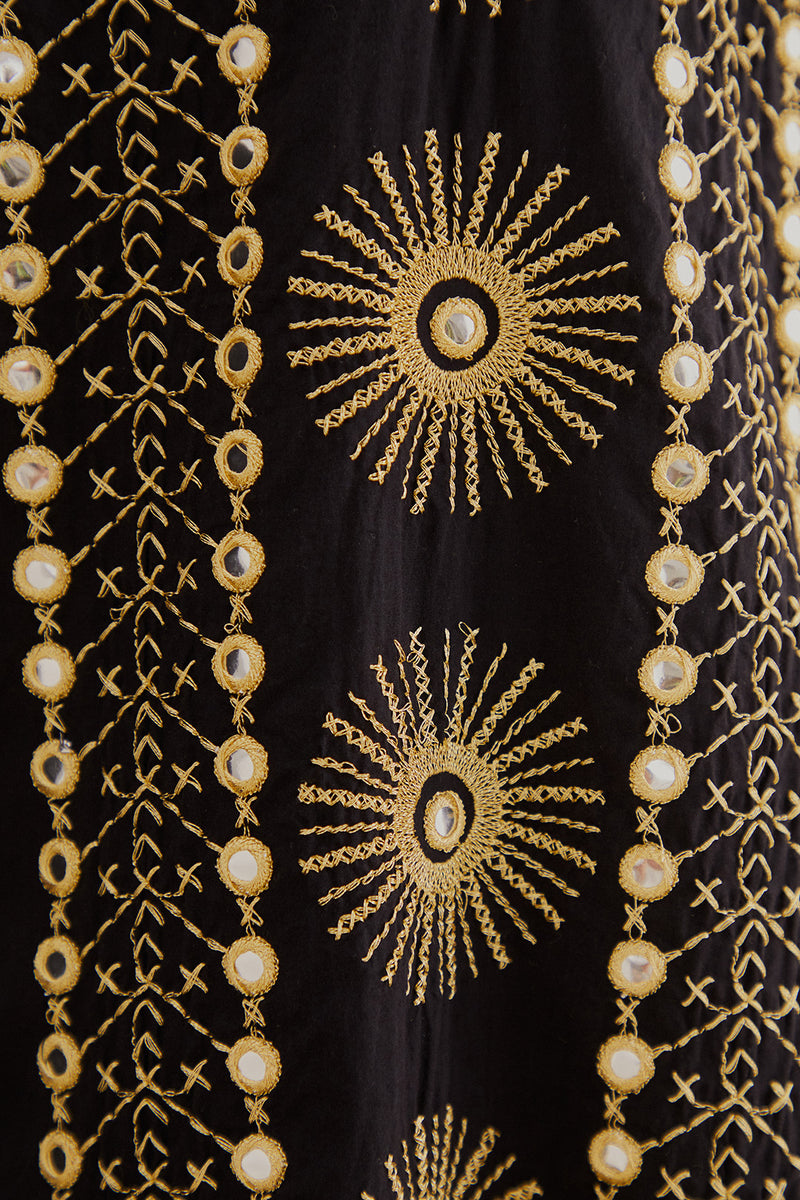 Sun Embroidered Midi Dress
