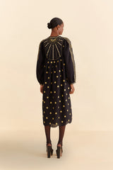 Sun Embroidered Midi Dress