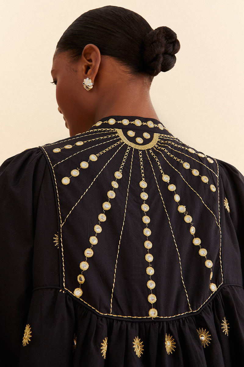 Sun Embroidered Midi Dress
