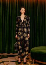 Sunny Mood Sequin V Neckline Jumpsuit