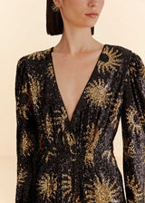 Sunny Mood Sequin V Neckline Jumpsuit