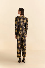 Sunny Mood Sequin V Neckline Jumpsuit