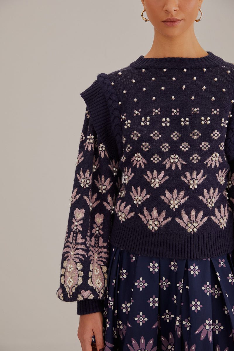 FARM-AINIKA MARTINA KNIT SWEATER-JUST BRAZIL