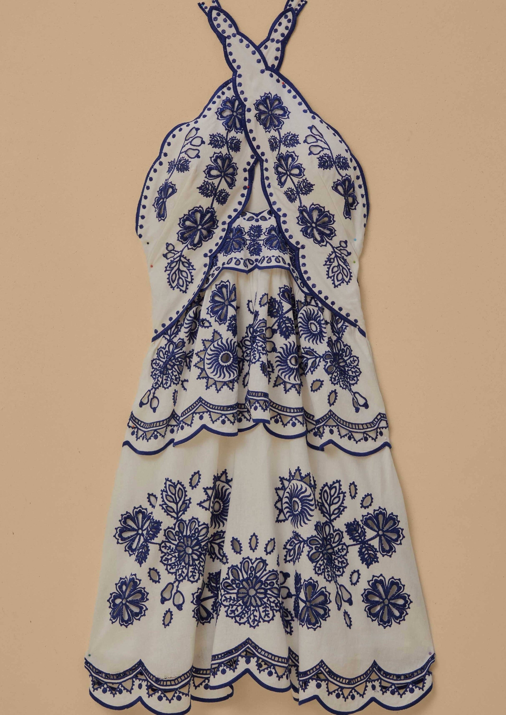 Off-White Richelieu Sleeveless Cut Out Midi Dress