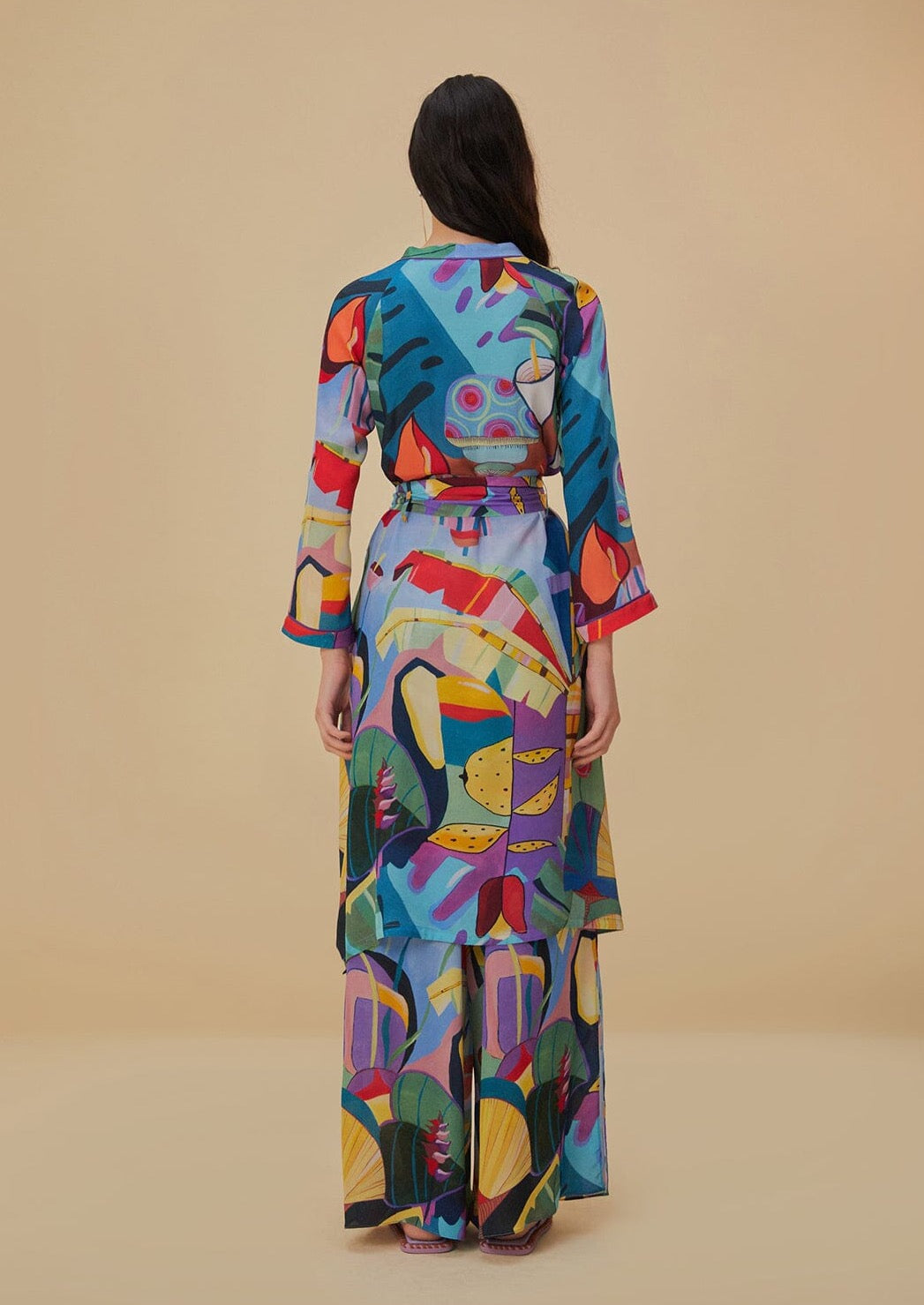 Tropical Scenario Multicolor Long Kimono