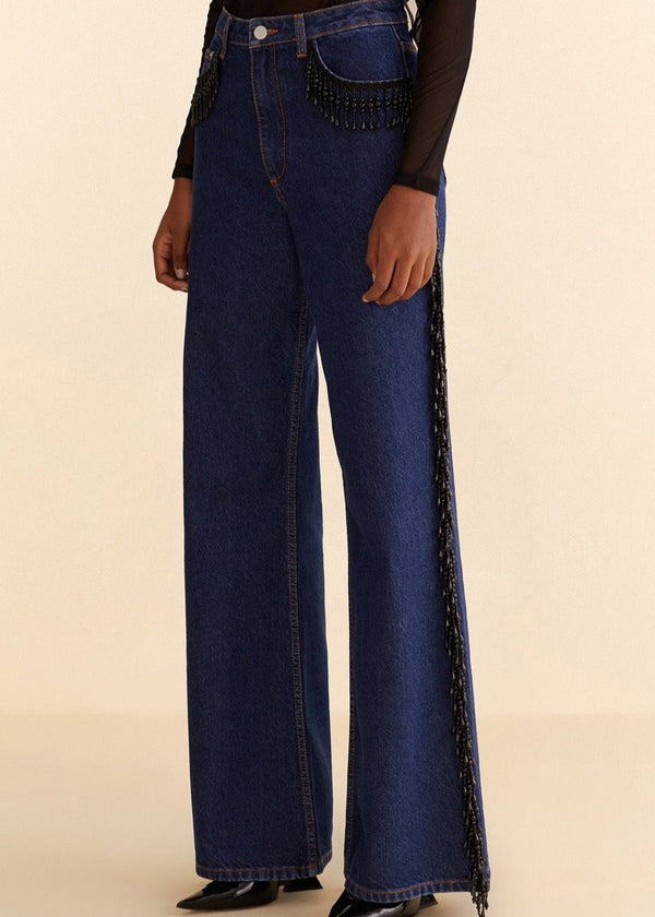 FARM-FRINGES BEADS WIDE PANTS-JUST BRAZIL