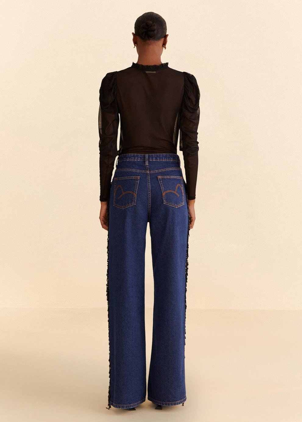 FARM-FRINGES BEADS WIDE PANTS-JUST BRAZIL