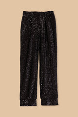 FARM-BLACK SEQUIN PIJAMA PANTS-JUST BRAZIL