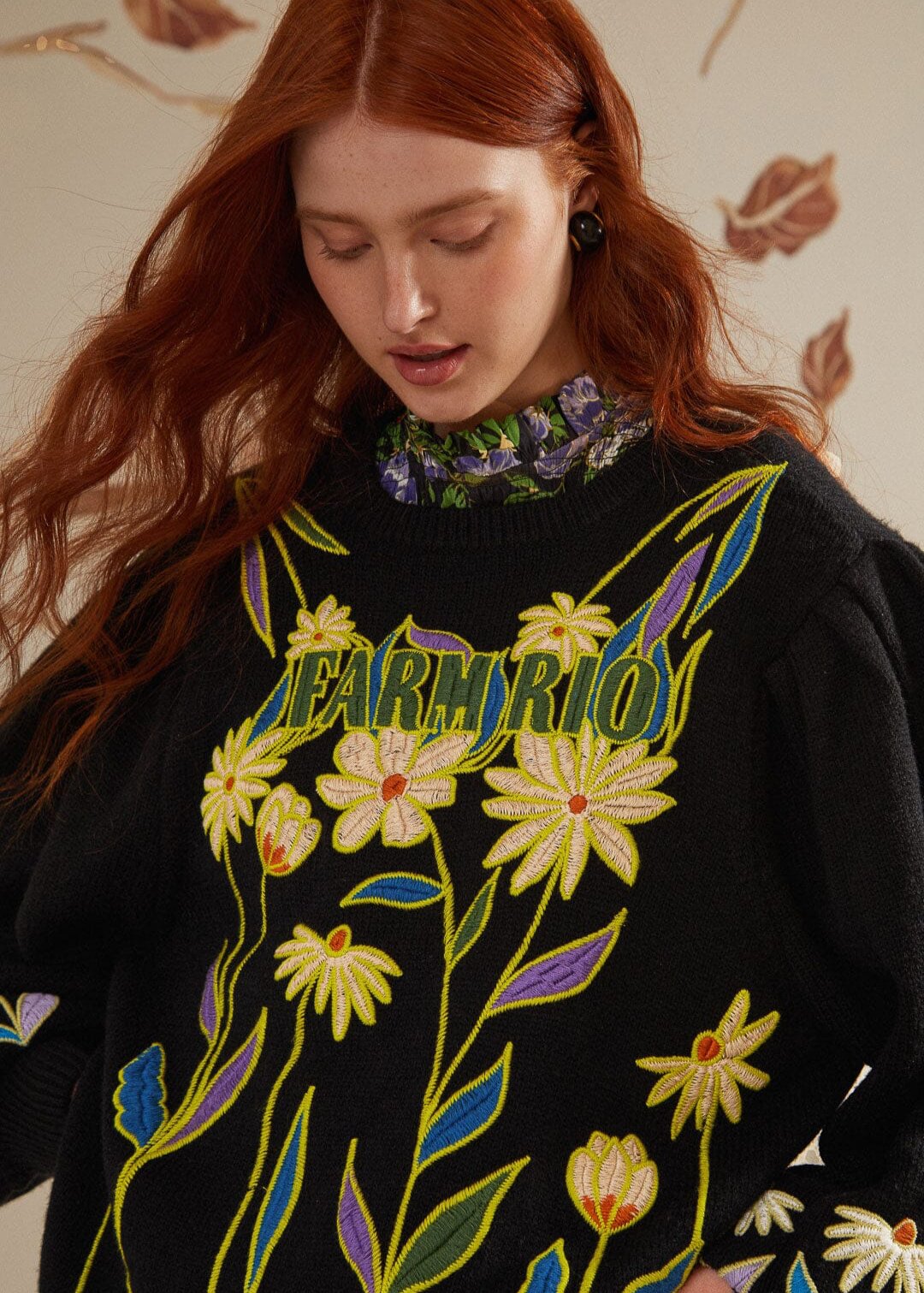 Farm Rio Flowers Knit Sweater