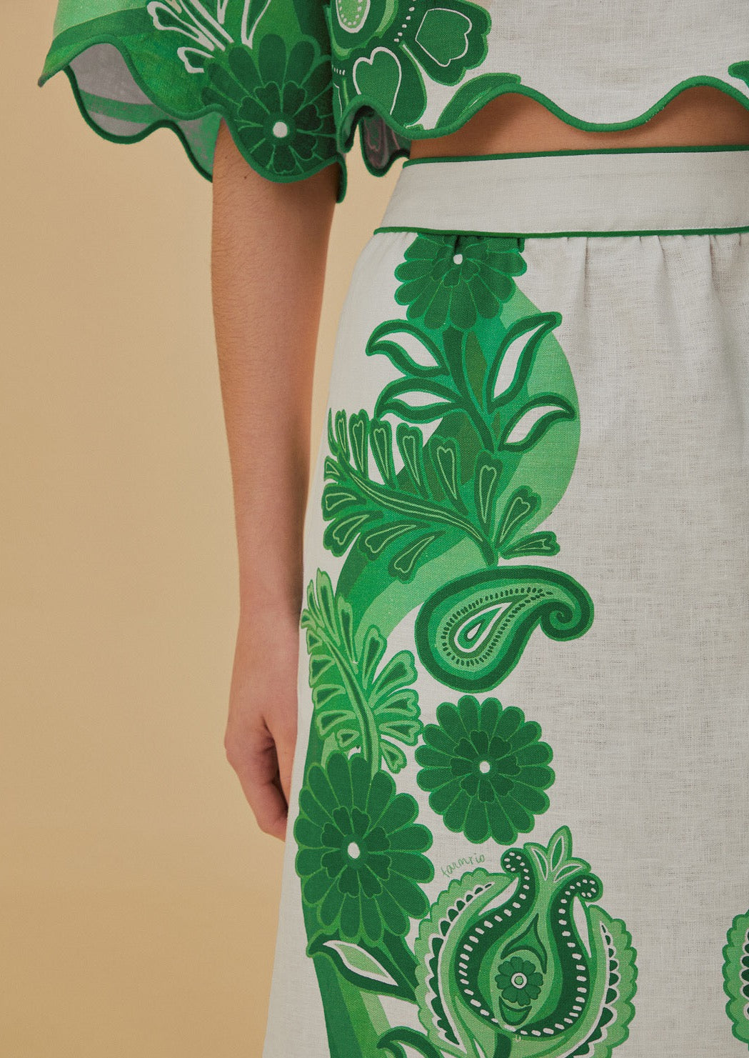 Color Festival Green Midi Skirt