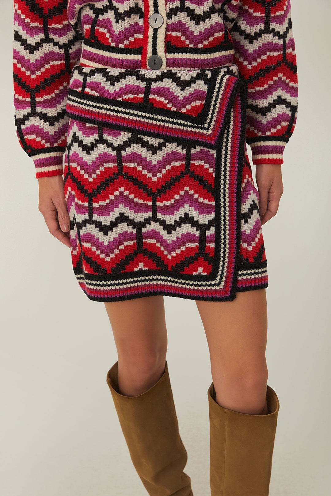 Ombre Hearts Knit Skirt